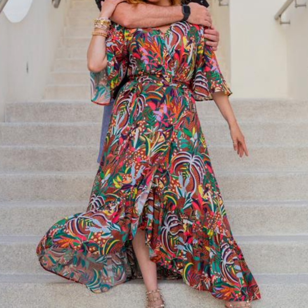 Anthropologie Farm Rio Fiesta Wrap Maxi Dress NWT